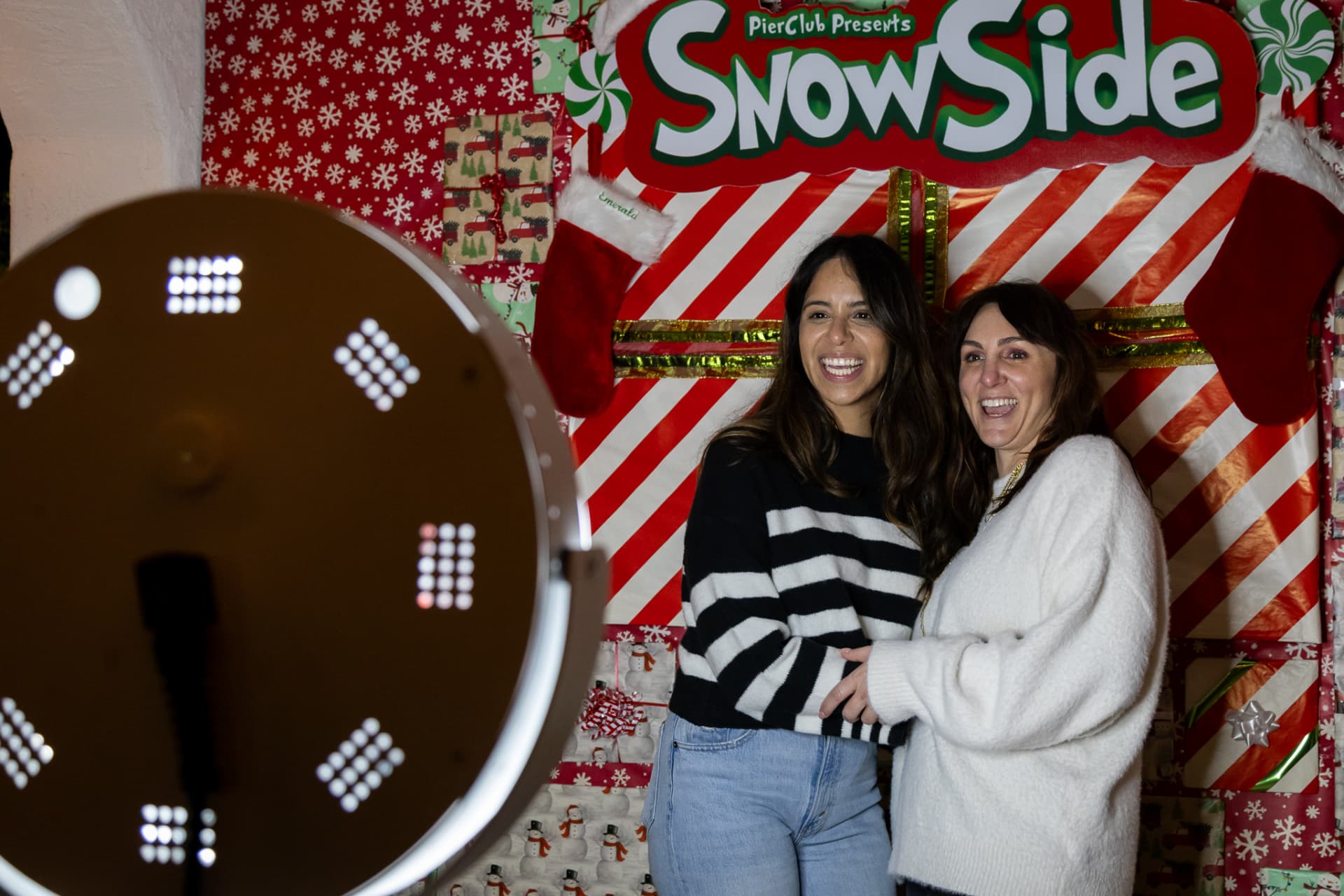 Guests at the SnowSide photo booth